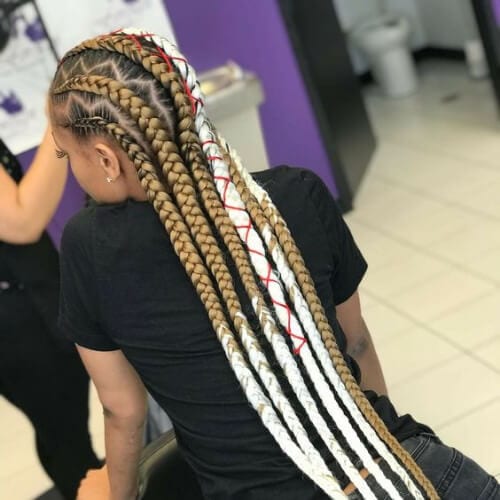 extra long braid hairstyles with weave