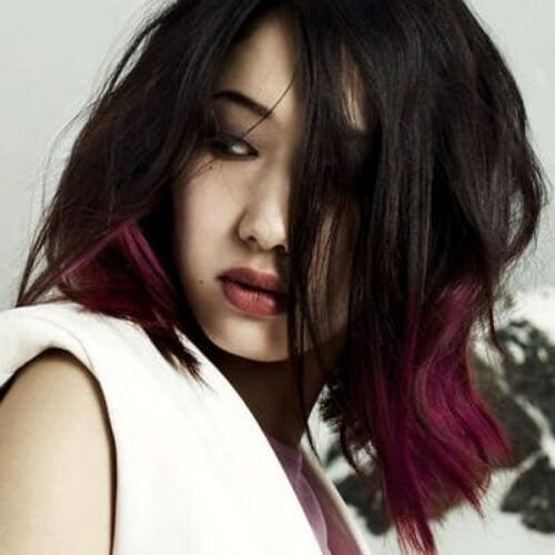 wine short ombre hair