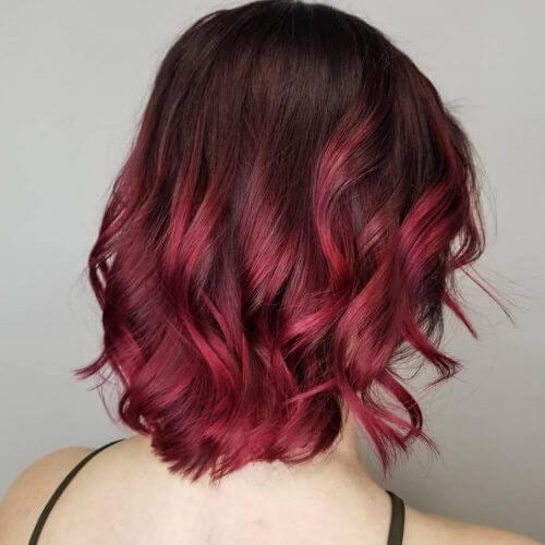 raddish red ombre hair
