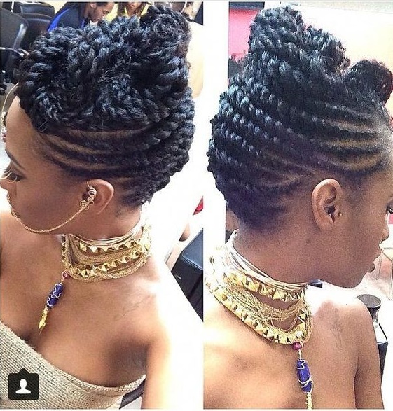 Horizontal Flat Twists with Sculpted Braids on Top